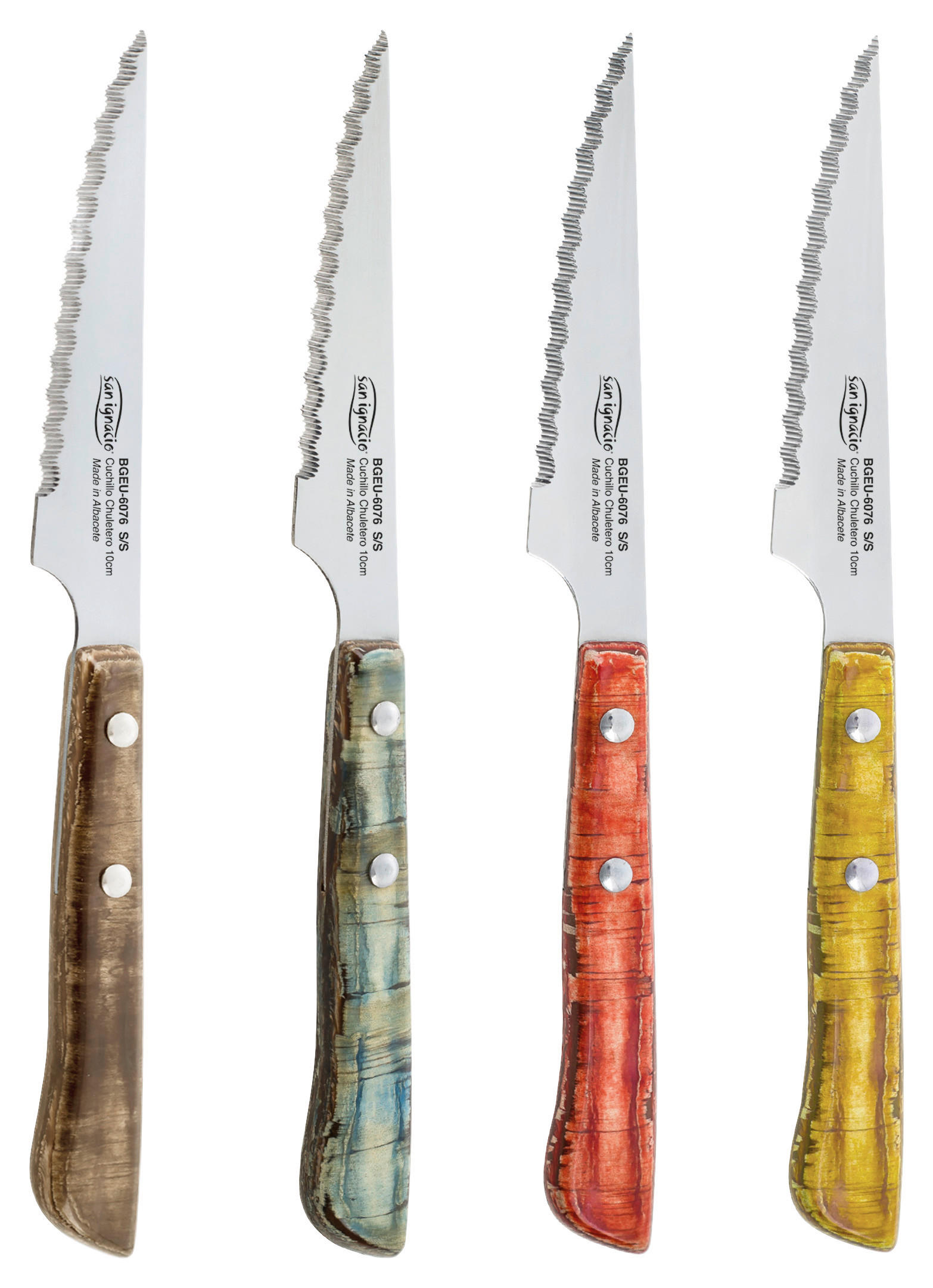 SAN IGNACIO Steakmesser-Set EVERGREEN bunt Edelstahl 4 tlg.