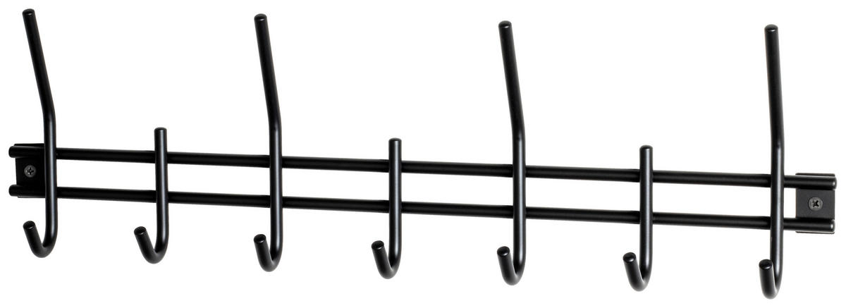 Garderobenleiste  schwarz Stahlrohr B/H/T: ca. 54x16x5 cm Carlos_Garderobenleiste 89598 - schwarz (54,00/16,00/5,00cm)