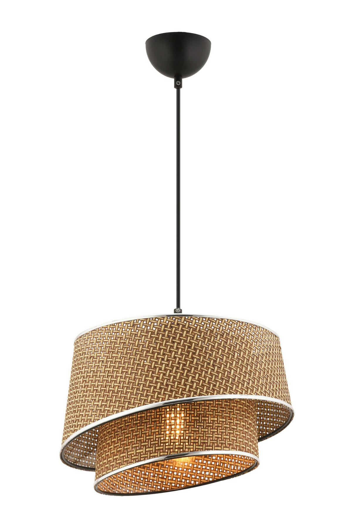 Opviq Pendelleuchte beige silber Stoff Metall B/H/L: ca. 32x65x32 cm E27 1 Brennstellen Barette Hazeran - beige/silber (32,00/32,00/65,00cm) - Opviq