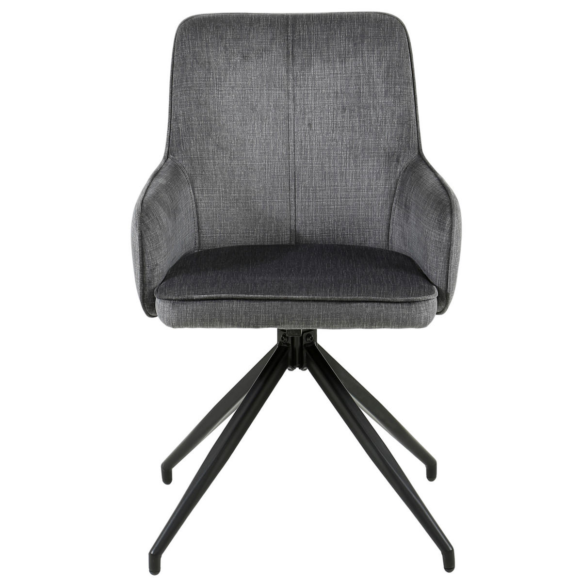 Armlehnstuhl Magda grau schwarz Samtoptik Metall B/H/T: ca. 50x86x50 cm Magda - schwarz/grau (50,00/86,00/50,00cm)