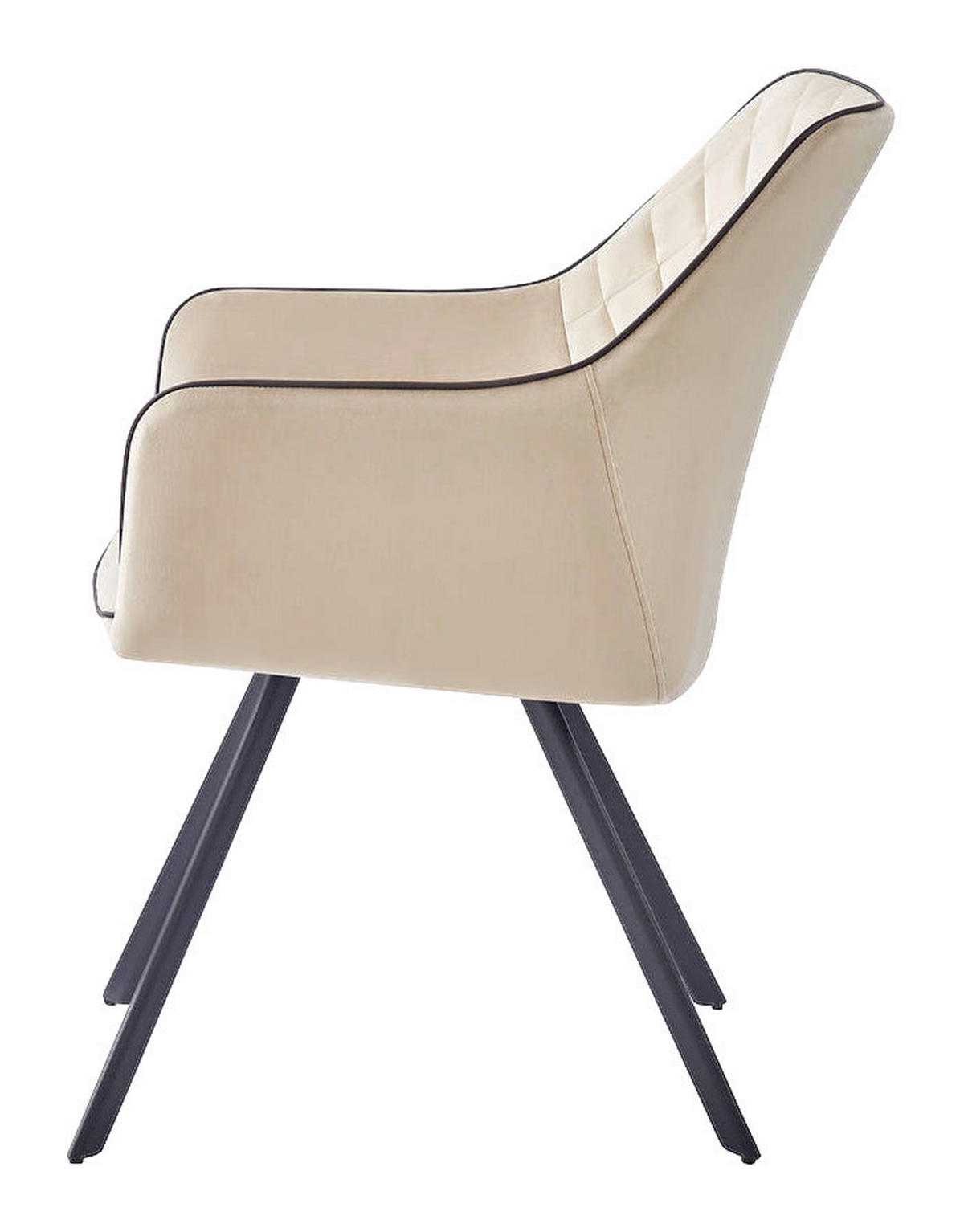 Stuhl Amber 100 beige Microfaser B/H/T: ca. 58x85x64,5 cm Amber 100 - beige/schwarz (58,00/85,00/64,50cm) - 360 Living