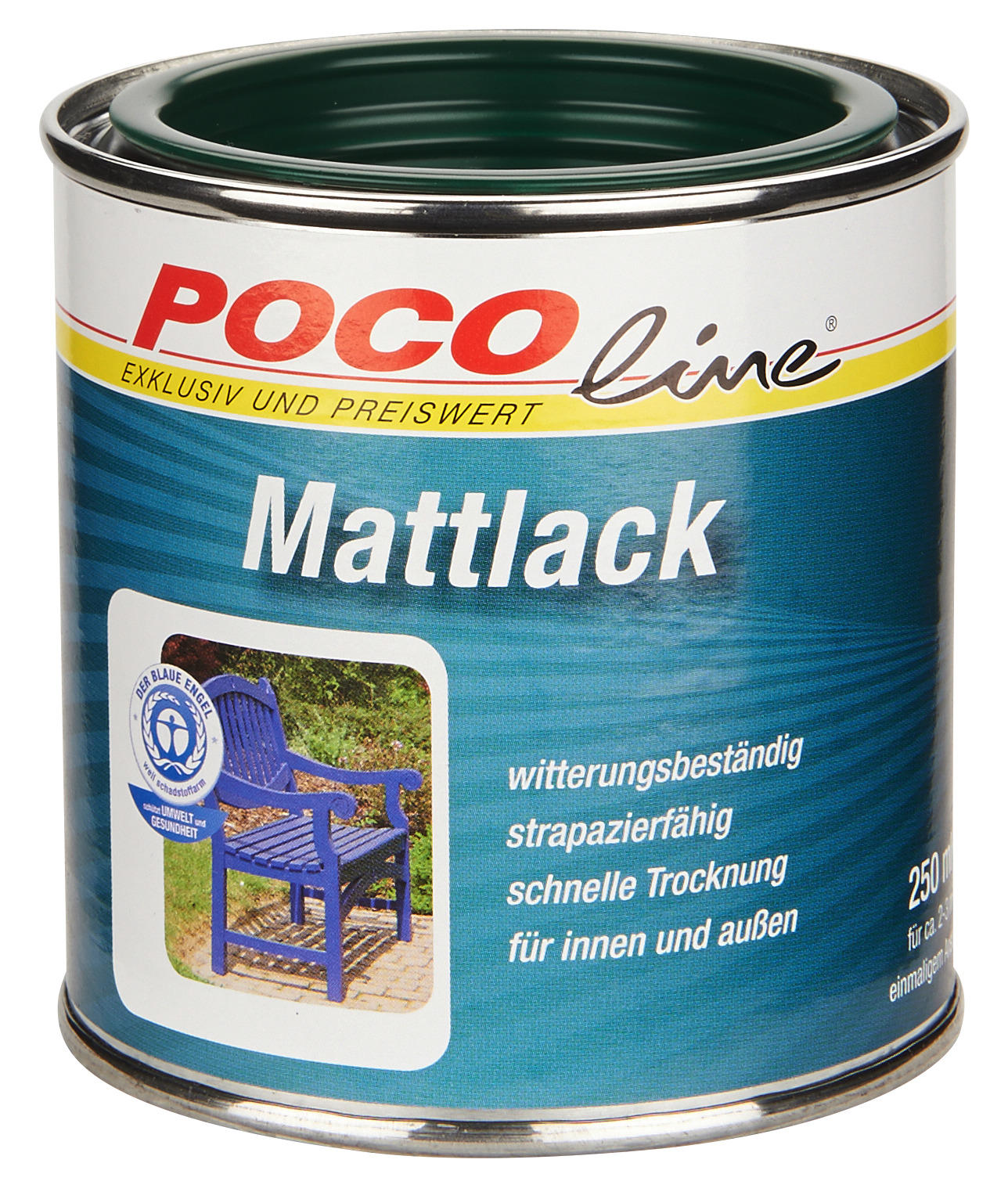 POCOline Acyl Buntlack moosgrün matt ca. 0,25 l Mattlack_Acryl_2in1 250ml - moosgrün (250ml)