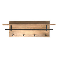 Wandgarderobe  Eiche Nachbildung B/H/T: ca. 75x36x26 cm Parma_5_Wandgarderobe - Eiche/schwarz (75,00/36,00/26,00cm)