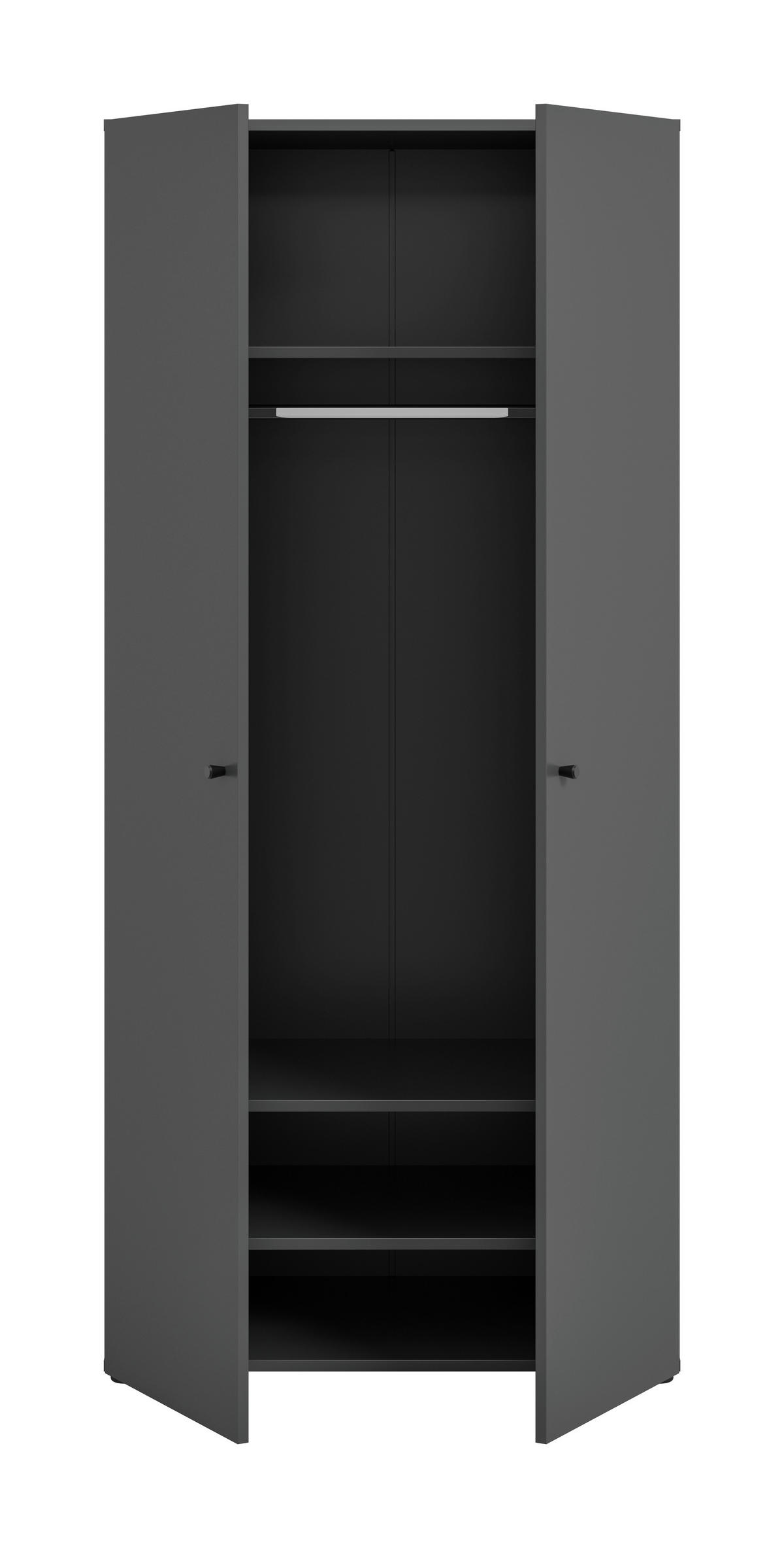 Kleiderschrank DARWIN anthrazit B/H/T: ca. 80x176x51 cm DARWIN - anthrazit (80,00/176,00/51,00cm) - xonox.home