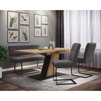 Essgruppe Luise Eiche anthrazit Holzwerkstoff B/H/T: ca. 180x76x90 cm Luise - Eiche/anthrazit (180,00/76,00/90,00cm) - Hela