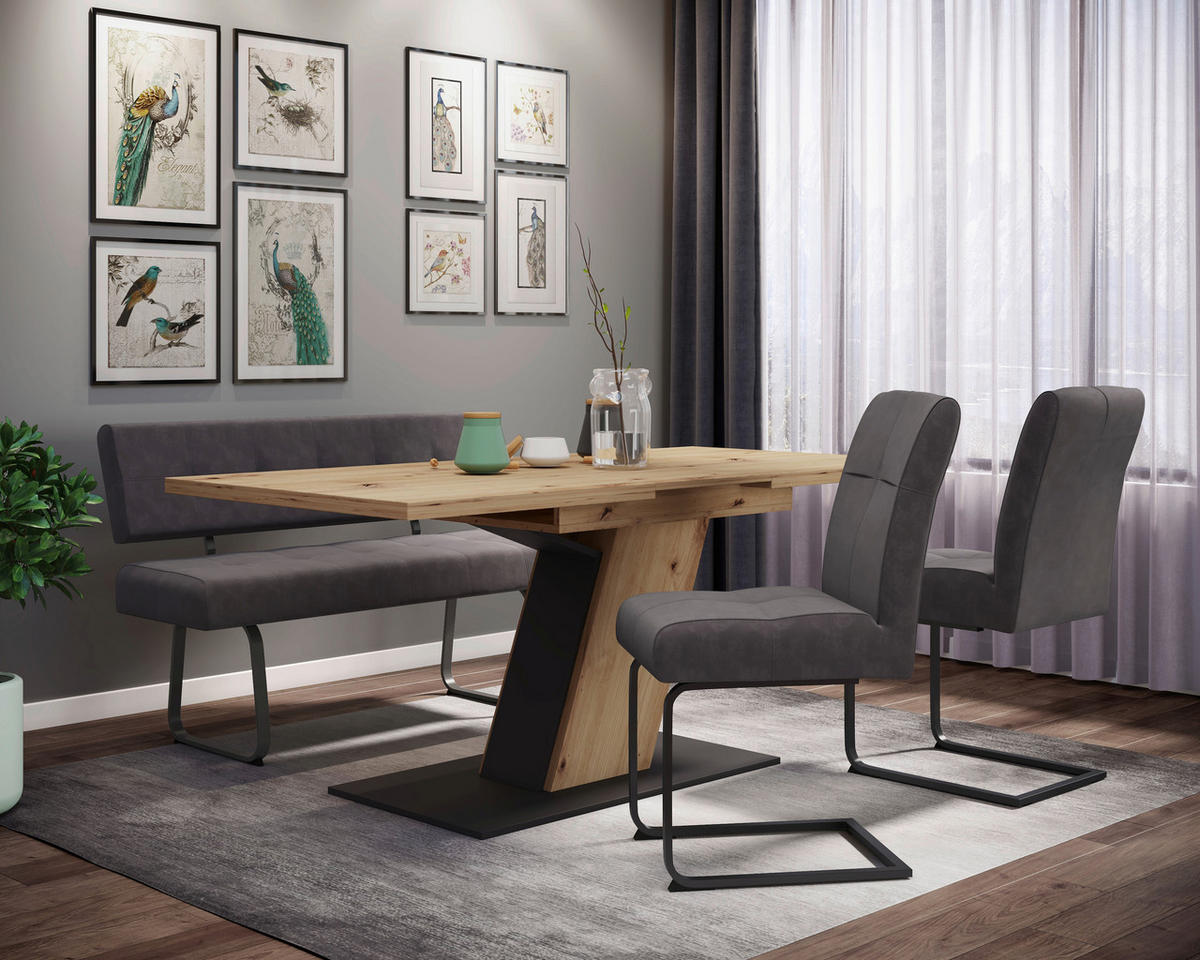 Essgruppe Luise Eiche anthrazit Holzwerkstoff B/H/T: ca. 180x76x90 cm Luise - Eiche/anthrazit (180,00/76,00/90,00cm) - Hela