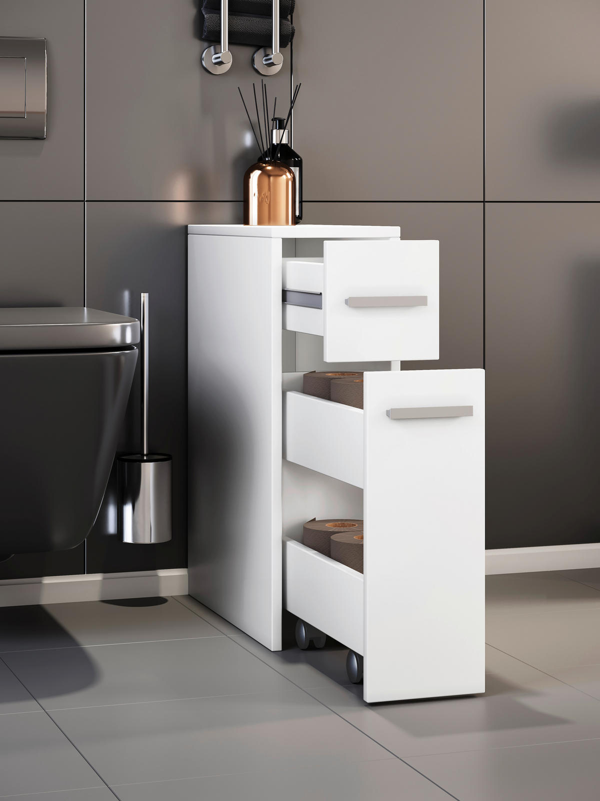 Unterschrank Zalo weiß B/H/T: ca. 20x61x45 cm Zalo - weiß (20,00/61,00/45,00cm) - VCM Möbel
