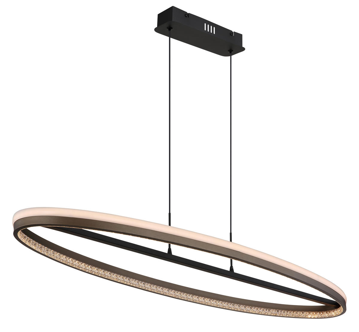 GLOBO LED-Pendelleuchte dunkelblau schwarz Metall Aluminium B/H/L: ca. 29x150x101 cm 1.0 Brennstellen DELLA - schwarz/dunkelblau (101,00/29,00/150,00cm) - GLOBO