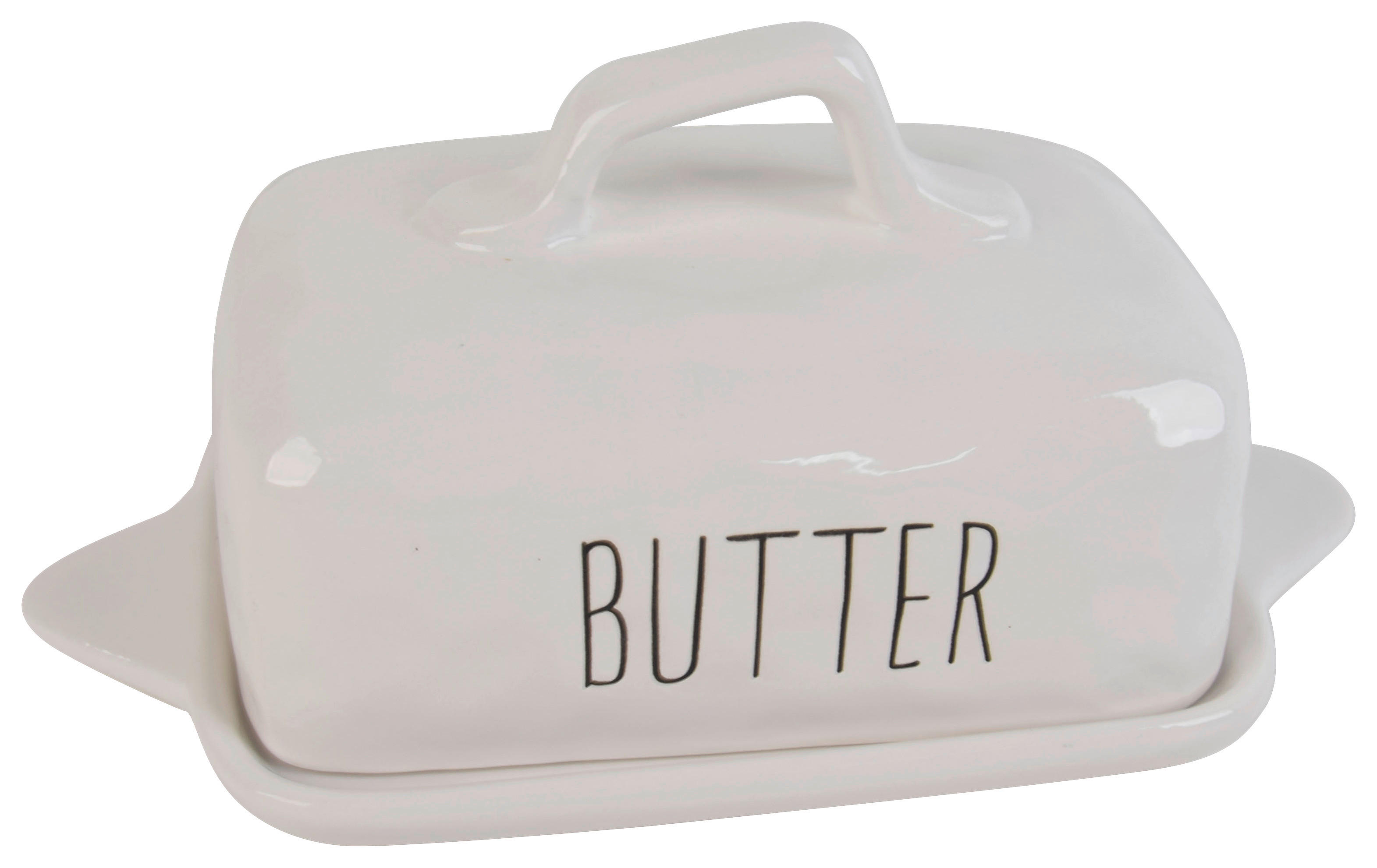 Butterdose weiß Porzellan B/H/L: ca. 12x12x23 cm Butterdose - weiß (23,00/12,00/12,00cm)
