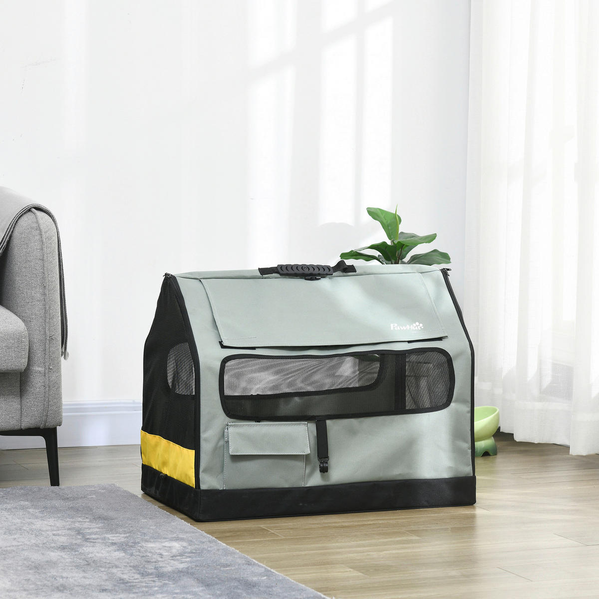 PawHut Hunde-Zubehör grau Polyester B/H/L: ca. 65x132x74 cm Hundeanhänger - grau (74,00/65,00/132,00cm) - PawHut