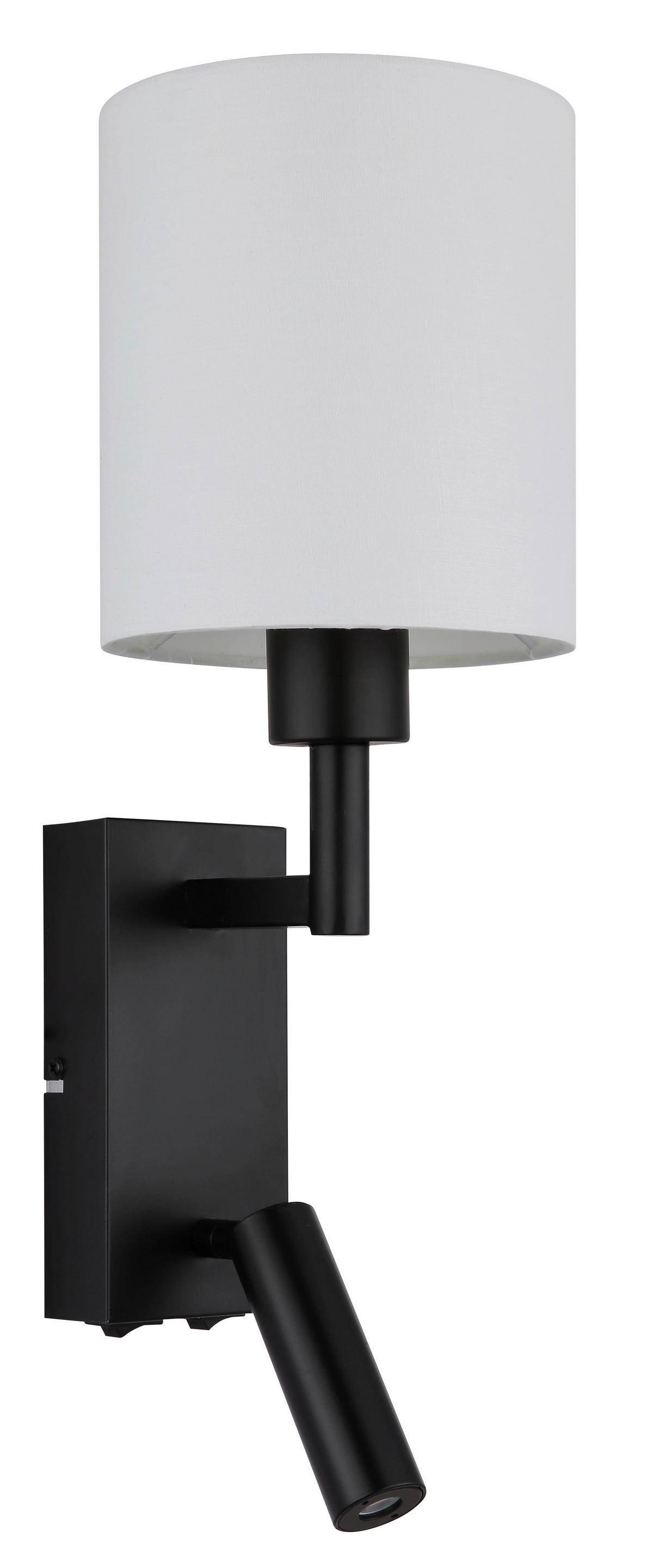 GLOBO Wandleuchte weiß schwarz Metall B/H/L: ca. 17x45,5x15 cm E27 2 Brennstellen Zamora - weiß/schwarz (15,00/17,00/45,50cm) - GLOBO