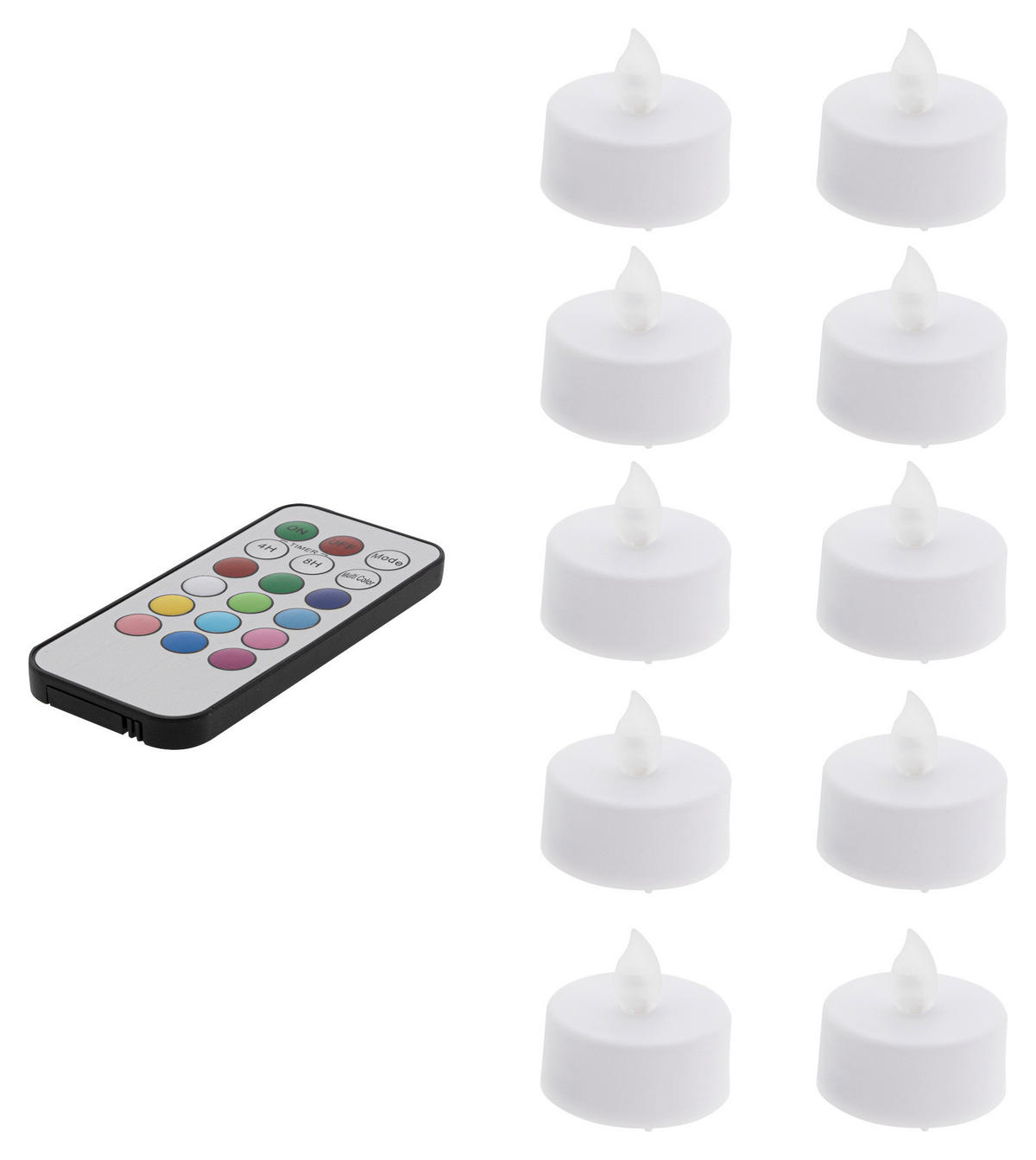 HI LED-Teelichter weiß LED-Teelichtset_10tlg. - weiß - HI