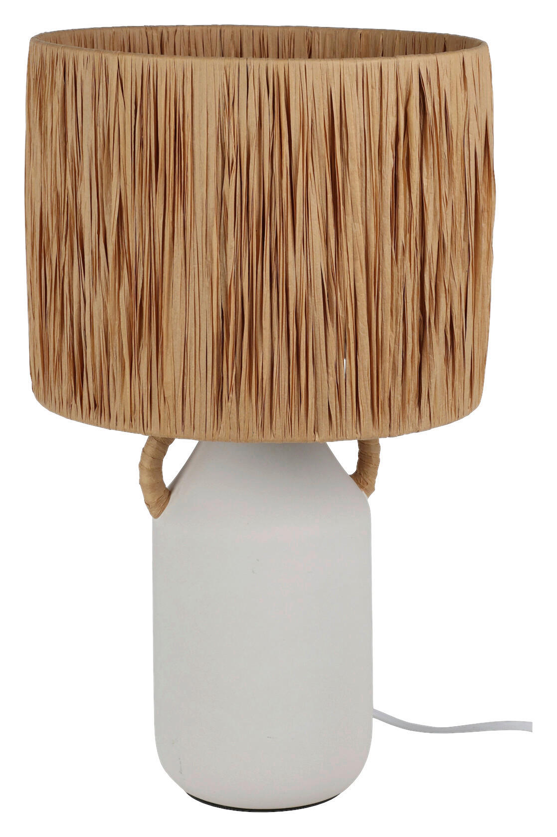 Tischlampe braun weiß Keramik E27 1 Brennstellen Tischlampe - braun/weiß