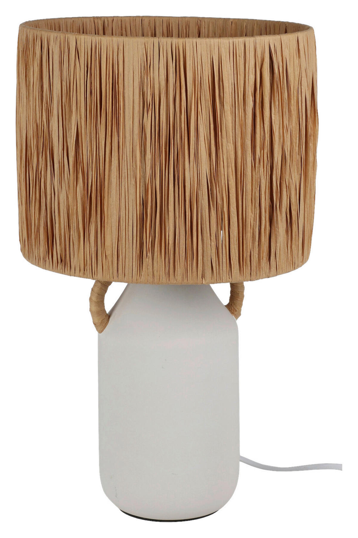 Tischlampe braun weiß Keramik E27 1 Brennstellen Tischlampe - braun/weiß
