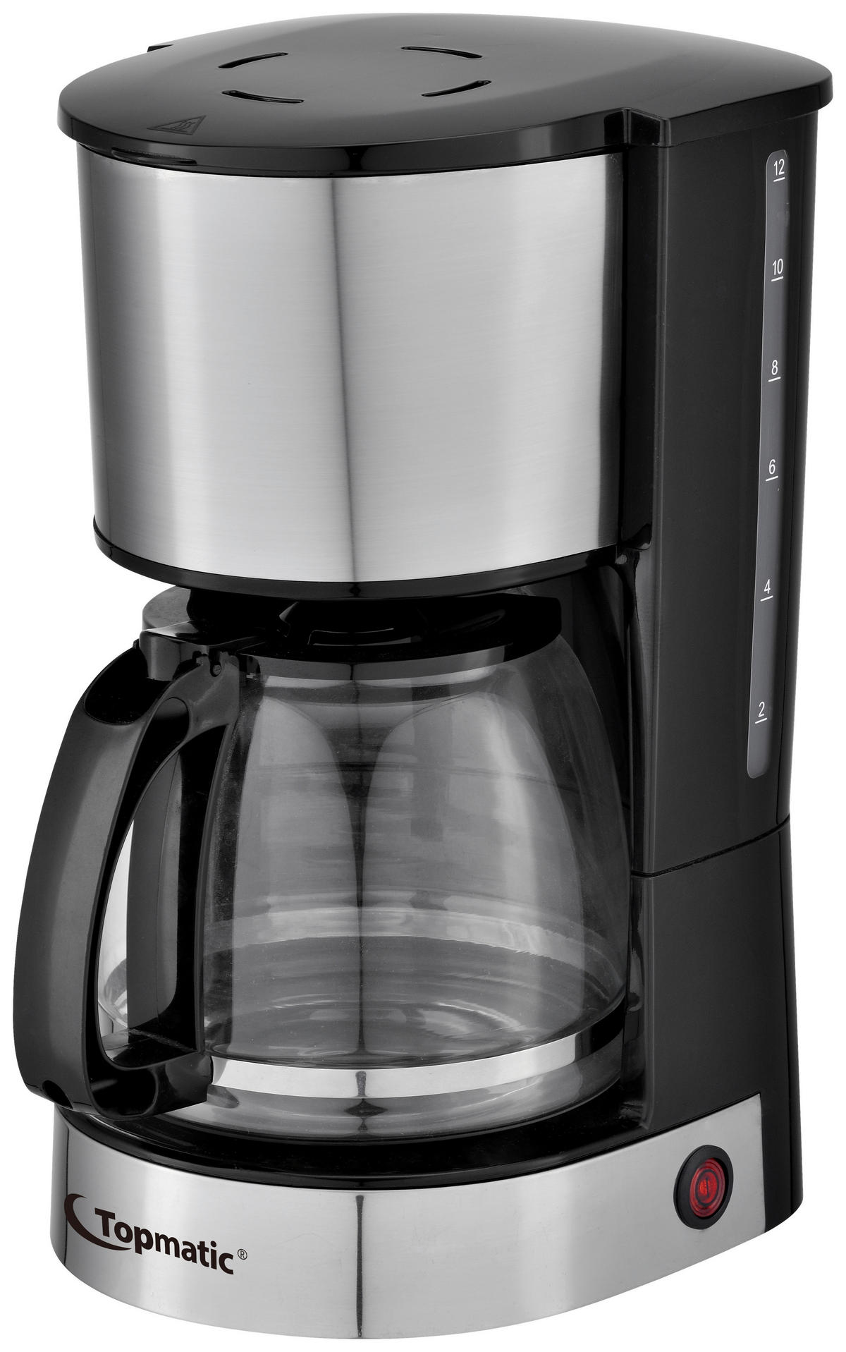 Topmatic Kaffeeautomat KME-800.2 schwarz stahlfarbig Kunststoff Edelstahl Glas B/H/T: ca. 18,3x32,7x22,6 cm Kaffeeautomat KME-800.2 - schwarz/stahlfarbig (18,30/32,70/22,60cm) - Topmatic