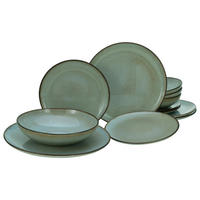 CreaTable Tafelservice Stone Grey grau Steinzeug 12 tlg. Stone Grey - grau - CreaTable