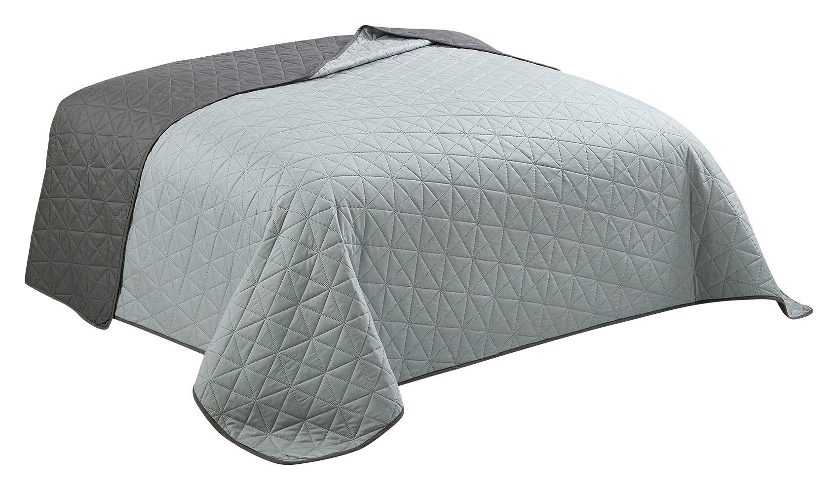 Tagesdecke Tagesdecke_uni grau 220x240cm - anthrazit/silber (220,00/240,00cm)