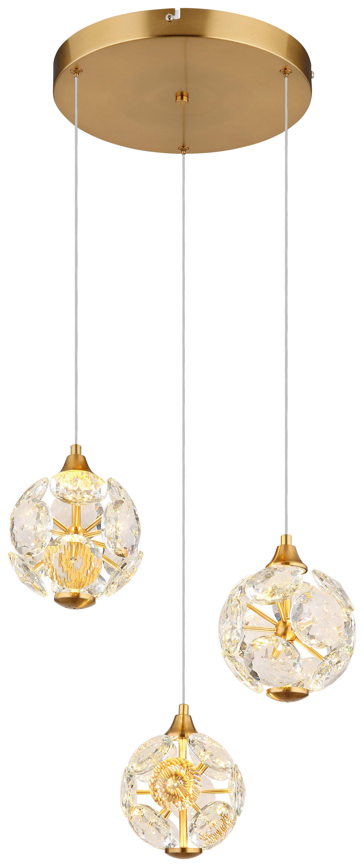 GLOBO Pendelleuchte VIRINA - gold/klar (42,00/150,00cm) - GLOBO