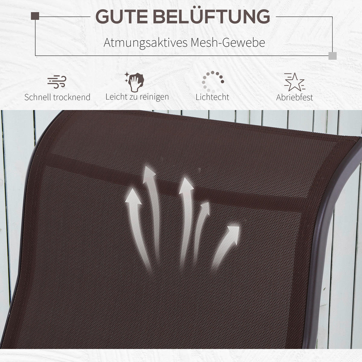 Outsunny Schaukelstühle braun Metall B/H/T: ca. 60x105x73 cm Schaukelstuhl - braun (60,00/105,00/73,00cm) - Outsunny