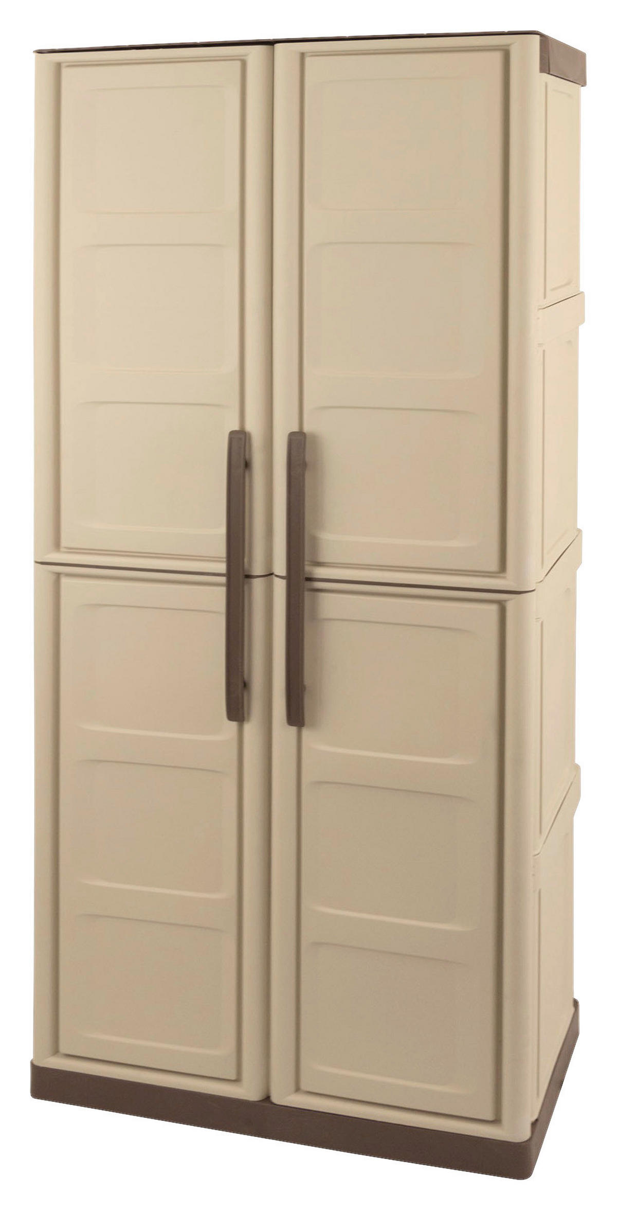 ArtPlast Kunststoffschrank Steel hoch beige Kunststoff B/H/T: ca. 70x165x39,5 cm Steel hoch - beige/mokka braun (70,00/165,00/39,50cm) - ArtPlast