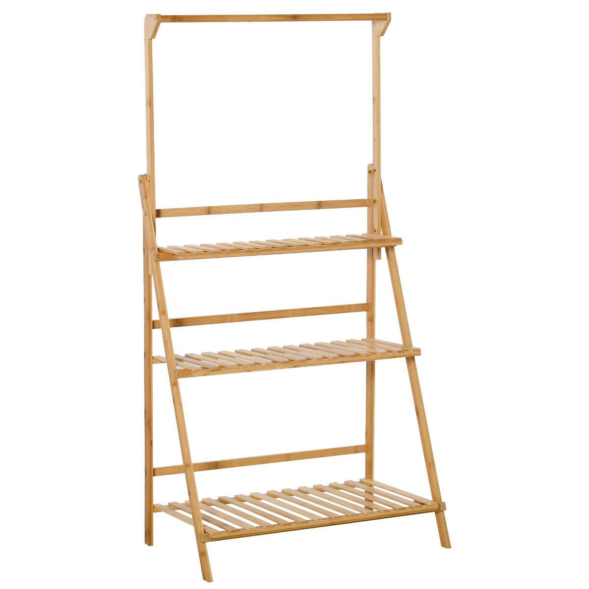 Outsunny Pflanzenregale natur B/H/L: ca. 40x143x70 cm Pflanzentreppe 845-434 - natur (70,00/40,00/143,00cm) - Outsunny