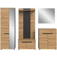 Garderobe Canu basaltgrau Nachbildung Artisan Nachbildung B/H/T: ca. 255x190x37 cm Canu - basaltgrau (255,00/190,00/37,00cm) - xonox.home