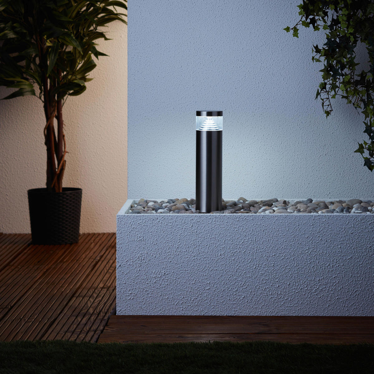 Außenstandleuchte G43484/82 Edelstahloptik B/H/T/D: ca. 7,5x30x7,5x7,5 cm LED-Außenstandleuchte_Avon - Edelstahloptik (7,50/30,00/7,50cm) - Brilliant