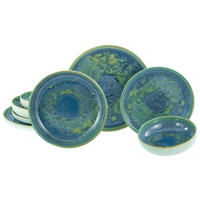 CreaTable Tafelservice Yuki grün Steinzeug 8 tlg. Yuki - blau/grün - CreaTable