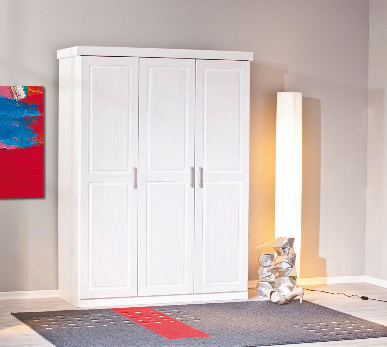 Kleiderschrank Magnus weiß B/H/T: ca. 140x190x55 cm Magnus - weiß (140,00/190,00/55,00cm) - Inter Link