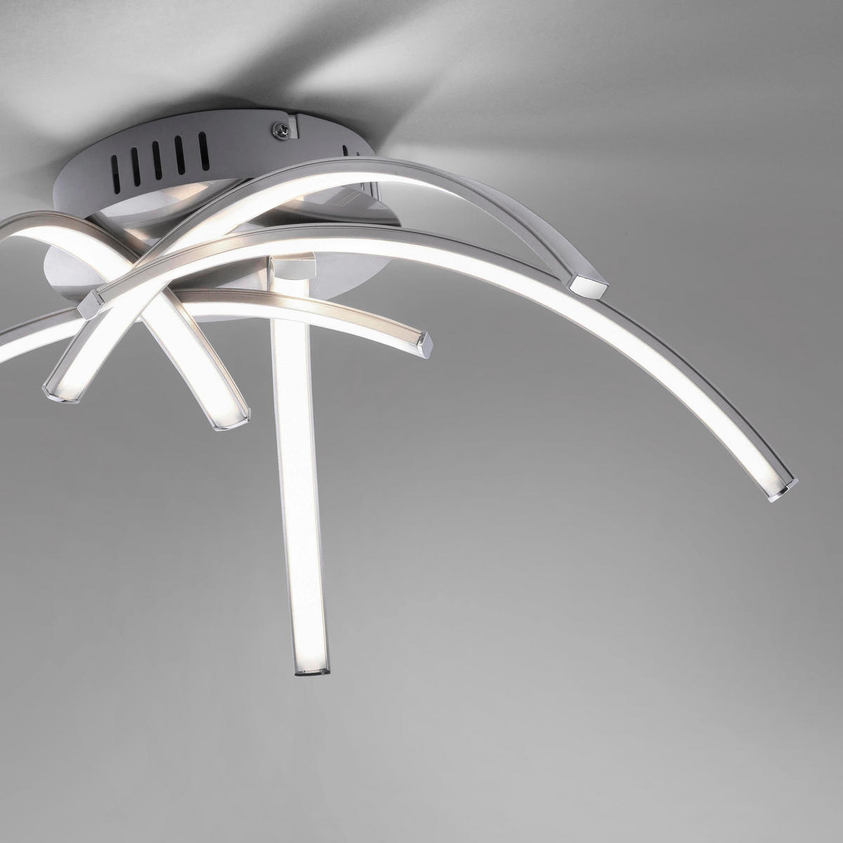 Just Light Deckenleuchte 15340-55 stahlfarbig Alu Eisen Kunststoff H/D: ca. 14x47 cm LED-Deckenleuchte_Valerie 5flg. - stahlfarbig (47,00/14,00cm) - Just Light