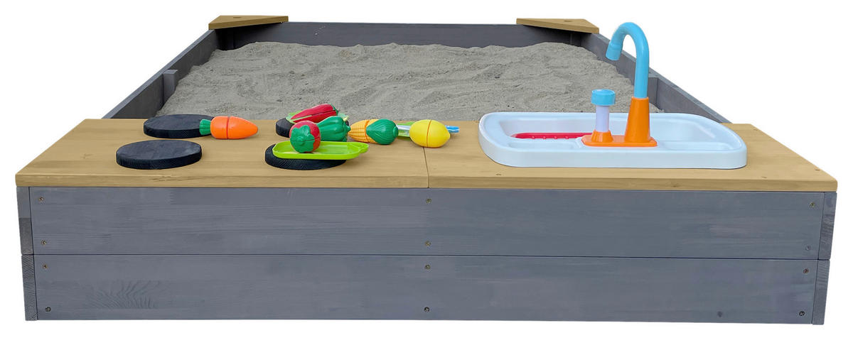 AXI Sandkasten Kelly grau B/H/L: ca. 115x22x180 cm Kelly - braun/grau (180,00/115,00/22,00cm) - AXI