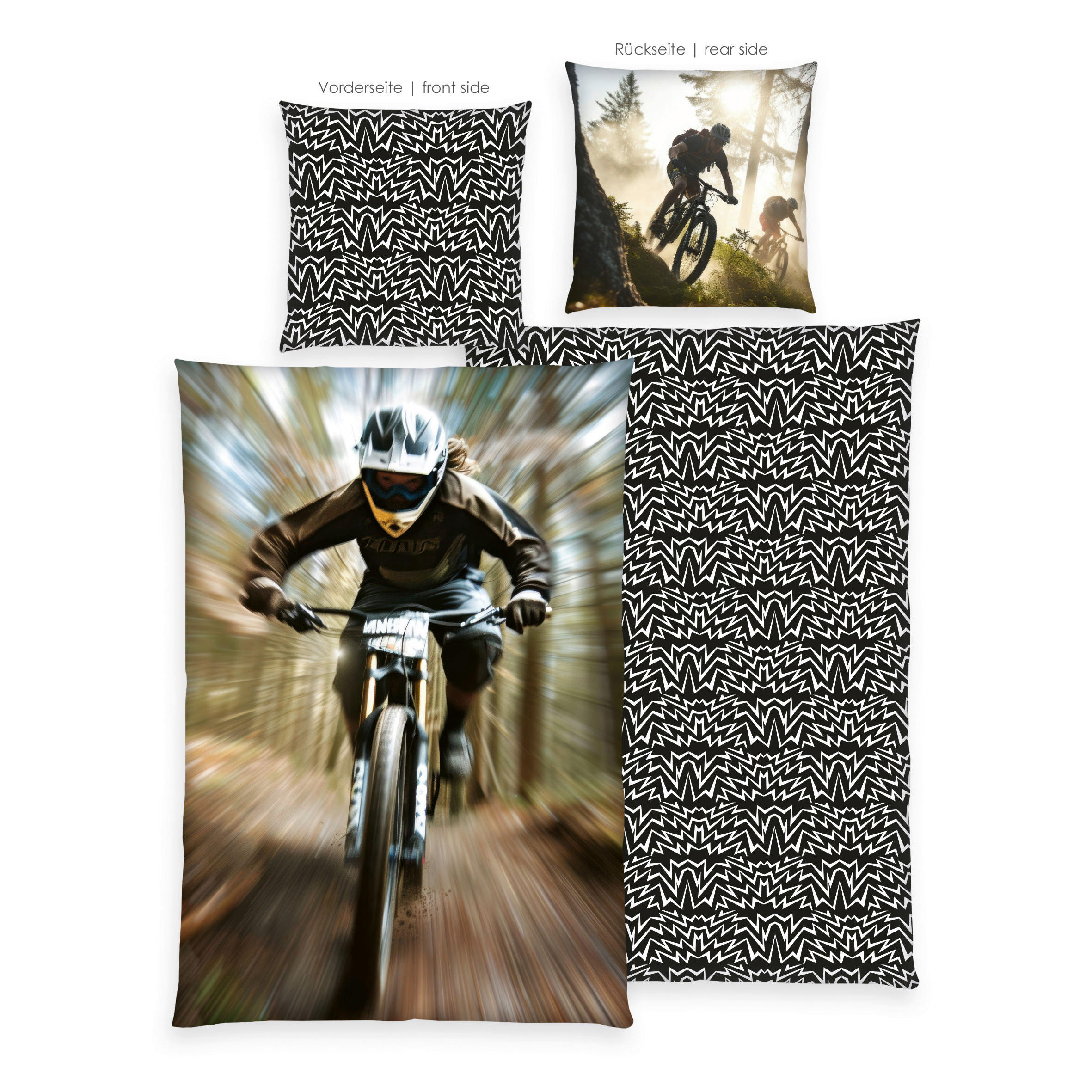 Microfaser Bettwäsche Mountainbike bunt Polyester Mountainbike - bunt - Young Collection