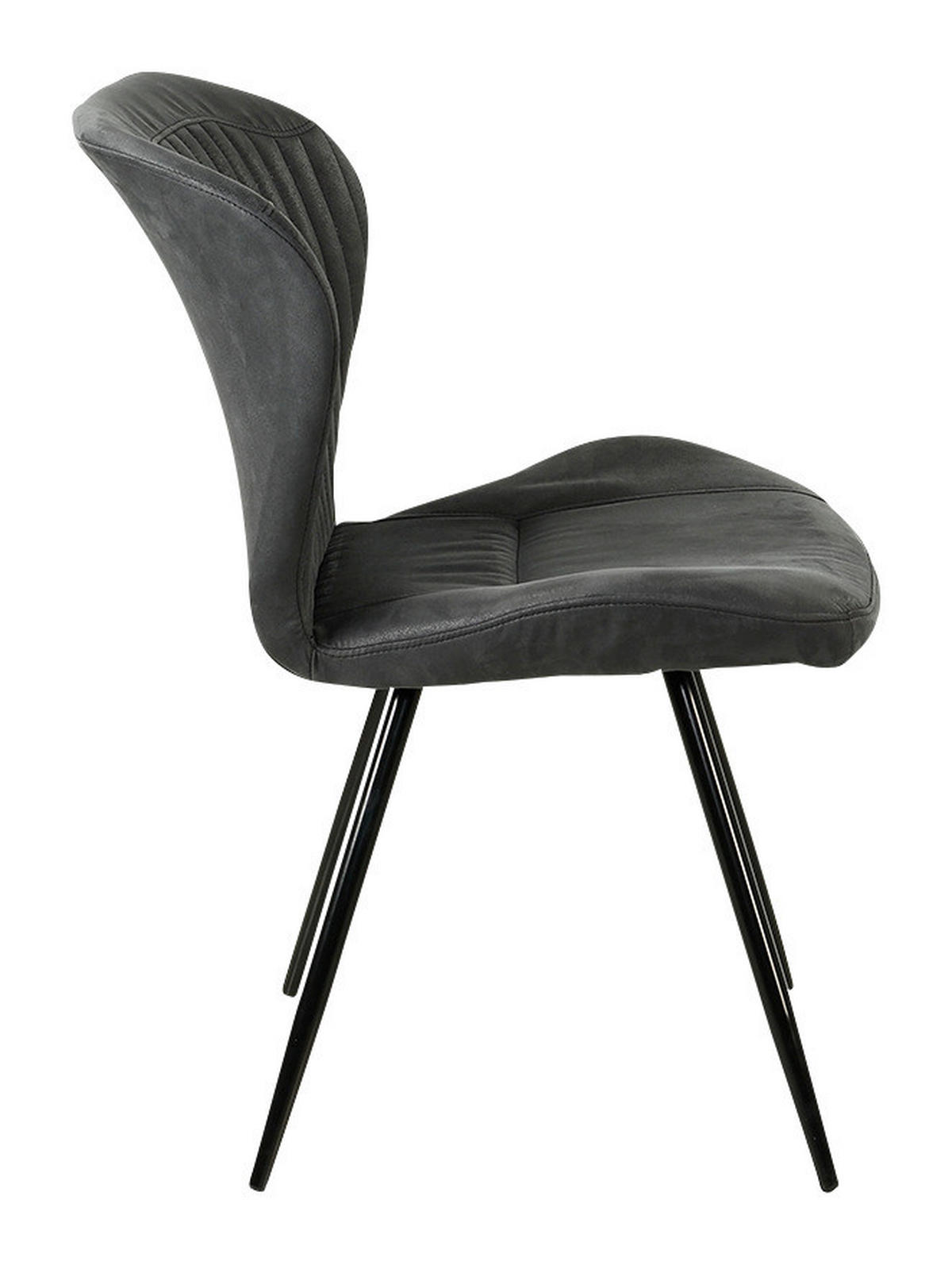 Stuhl  anthrazit Vintage B/H/T: ca. 54x86x64 cm Düren_Stuhl - schwarz/anthrazit (54,00/86,00/64,00cm)