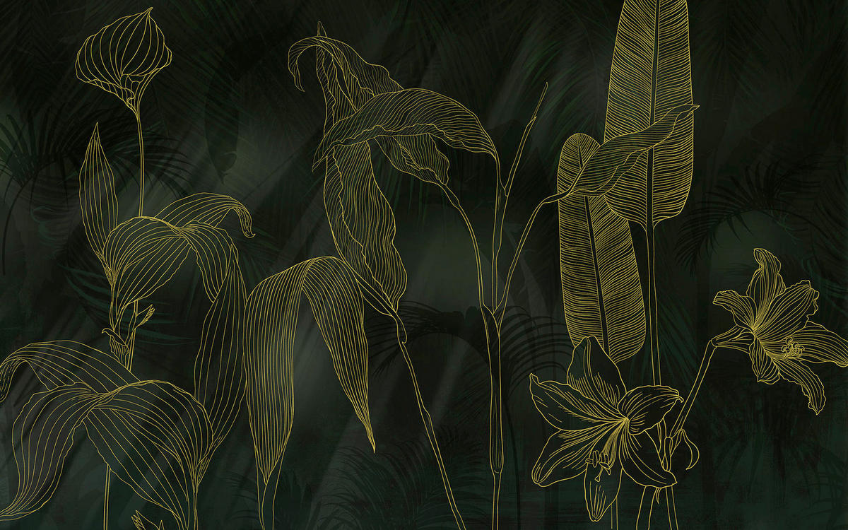 Komar Fototapete Darkest Green B/L: ca. 400x250 cm Darkest Green - (400,00/250,00cm) - Komar