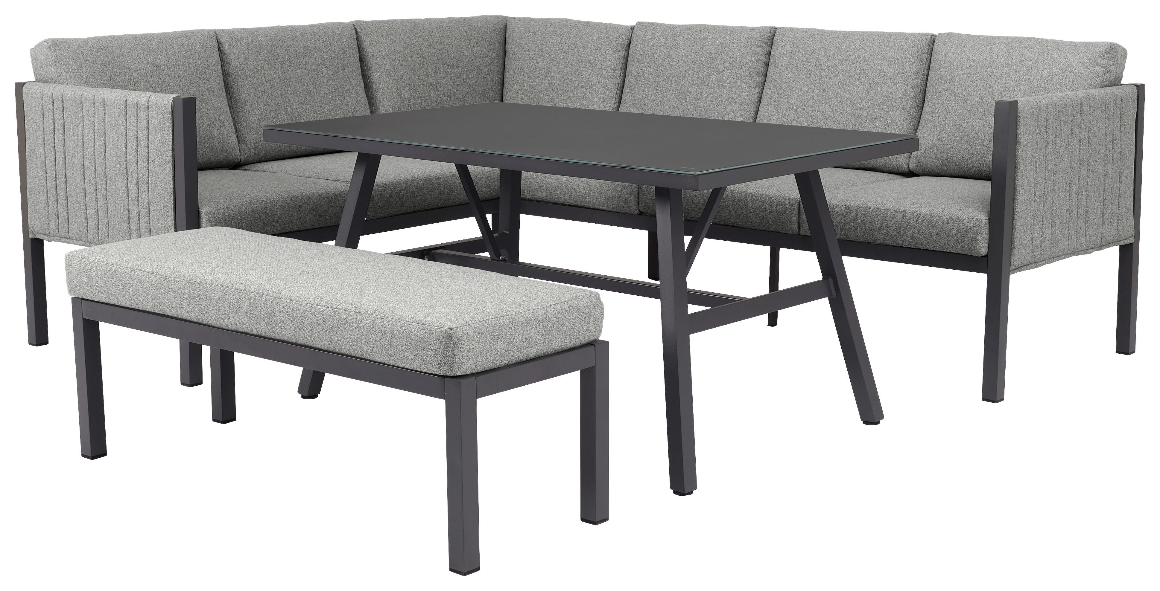 POCOline Gartensitzgruppe Alicante grau Alu Alicante - dunkelgrau/grau - POCOline