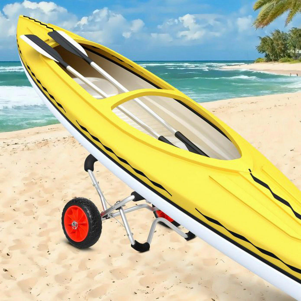 HOMCOM Bootswagen silber Aluminium B/H/L: ca. 43x46x75 cm Bootswagen - silber (75,00/43,00/46,00cm) - HOMCOM