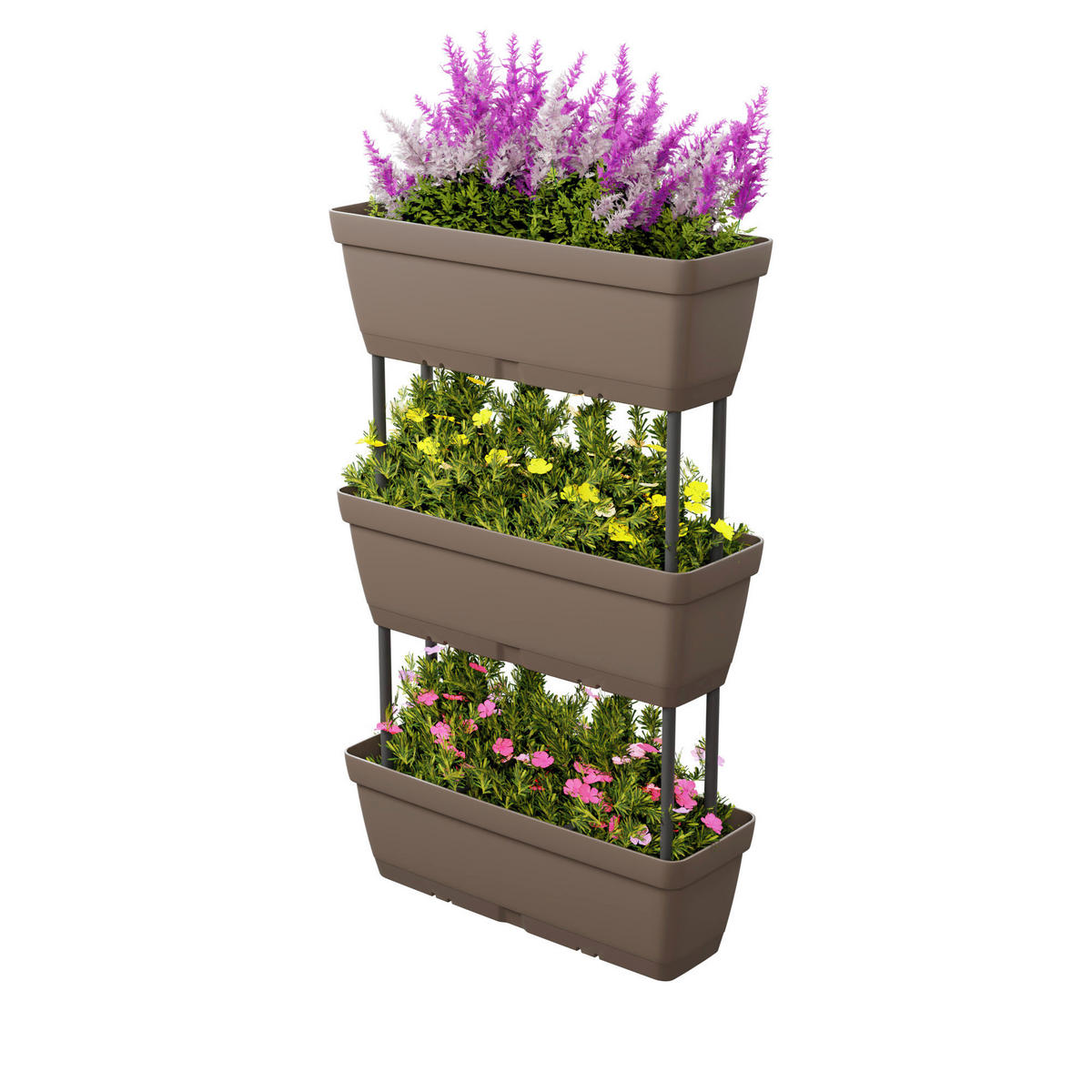 Lolego Veg Pflanzständer hellgrau Polypropylen B/H/L: ca. 17x32x50 cm Pflanzständer_3-stufig vertikal - hellgrau (50,00/17,00/32,00cm) - Lolego Veg