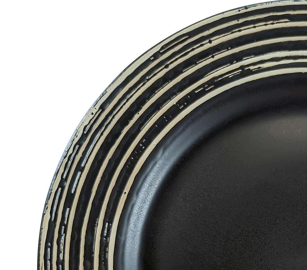 CreaTable Kombiservice La Gomera Negra schwarz Keramik 16 tlg. La Gomera Negra - weiß/schwarz - CreaTable