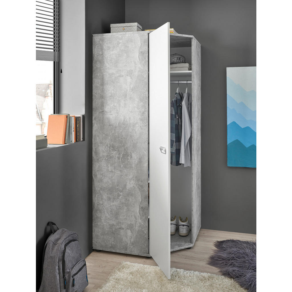 Thumbnail - Eckschrank Matino Beton B/H/T: ca. 84x191x84 cm