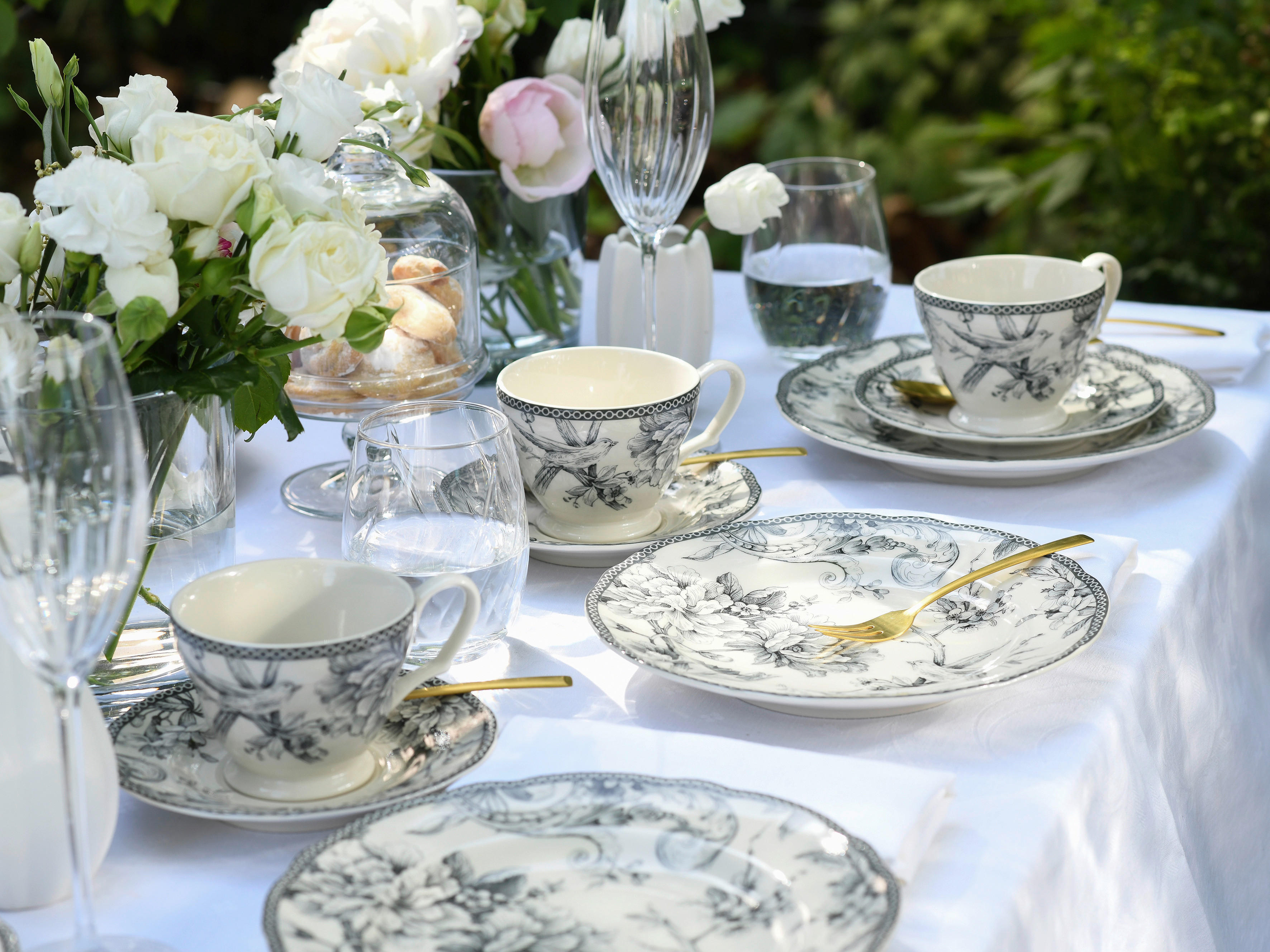 Thumbnail - CreaTable Kaffeeservice Adelaide Grau grau Porzellan 12 tlg.