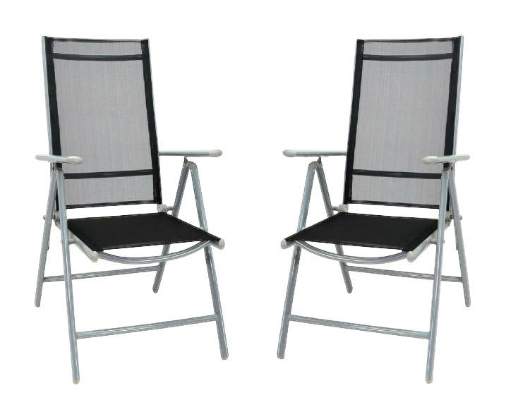 VCM Klappsessel 2er Set silber Aluminium B/H/T: ca. 56x105x65 cm günstig online kaufen