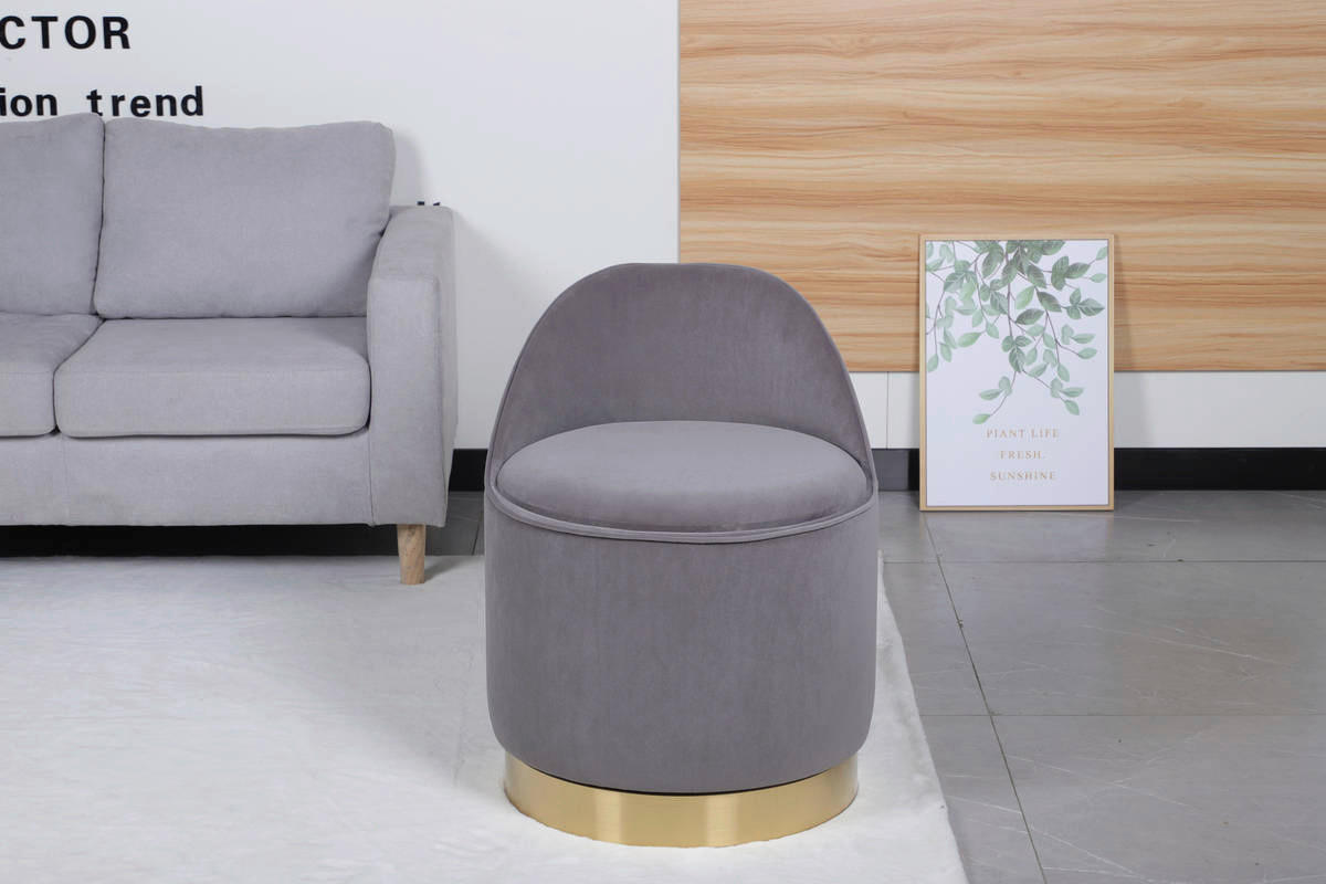 Hocker Viktor 100 grau Samt H/D: ca. 68x52 cm Viktor 100 - grau (52,00/68,00cm) - 360 Living