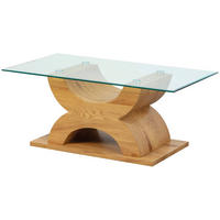 Couchtisch X-Type natur Wildeiche Nachbildung klar B/H/T: ca. 110x45x60 cm X-Type - klar/natur (110,00/45,00/60,00cm) - Inter Link