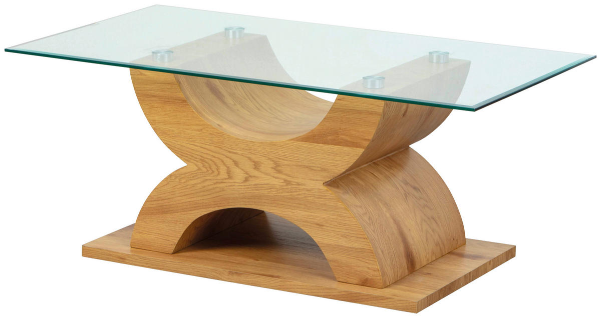 Couchtisch X-Type natur Wildeiche Nachbildung klar B/H/T: ca. 110x45x60 cm X-Type - klar/natur (110,00/45,00/60,00cm) - Inter Link