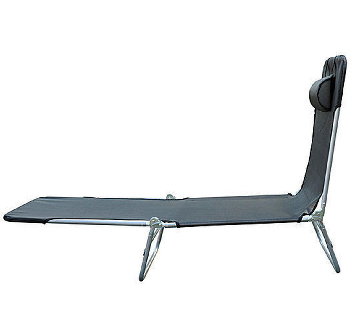 Outsunny Gartenliege schwarz Stahl B/H/L: ca. 56x24,5x182 cm Gartenliege_klappbar - schwarz (182,00/56,00/24,50cm) - Outsunny