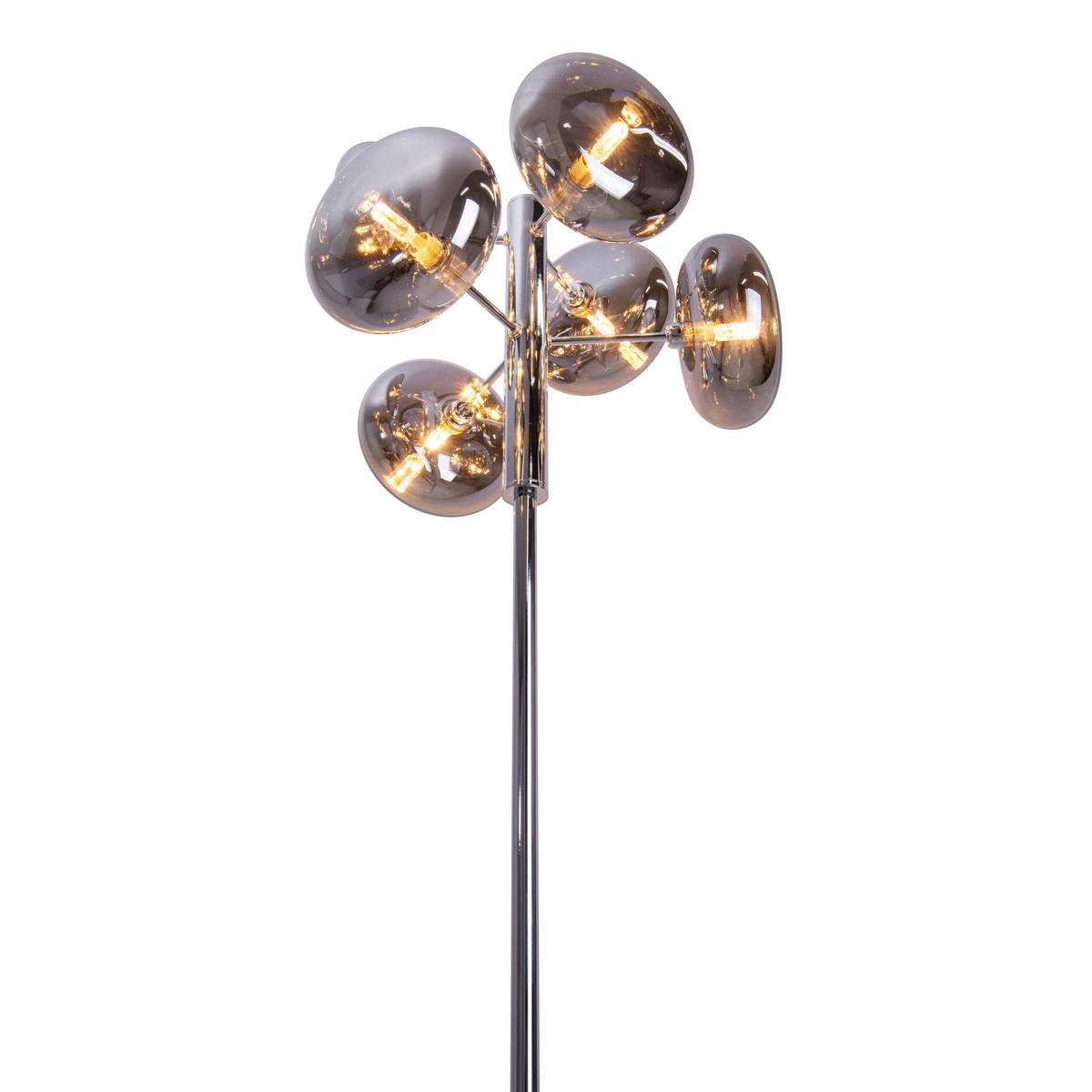 Näve Leuchten Stehleuchte 2070597 Chrom Metall Glas B/H/T: ca. 44x165x44 cm 6 Brennstellen Orion - Chrom (44,00/165,00/44,00cm) - Näve Leuchten