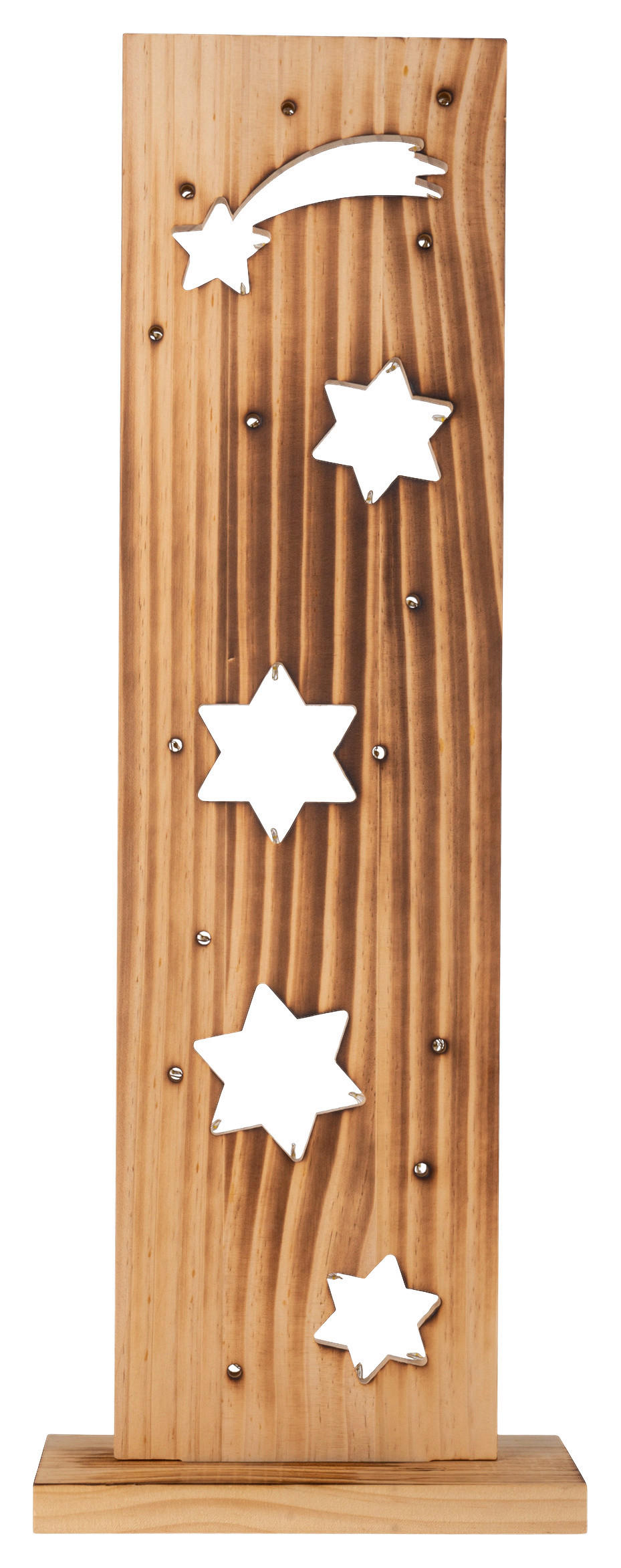 Näve Leuchten LED-Dekoleuchte natur Holz B/H/T: ca. 11x60x21,5 cm LED-Holz-Dekoleuchte STERNE - natur (11,00/60,00/21,50cm) - Näve Leuchten