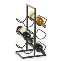 Zeller Weinregal schwarz Metall B/H/T: ca. 23x46x20 cm Weinregal - schwarz (23,00/46,00/20,00cm) - Zeller