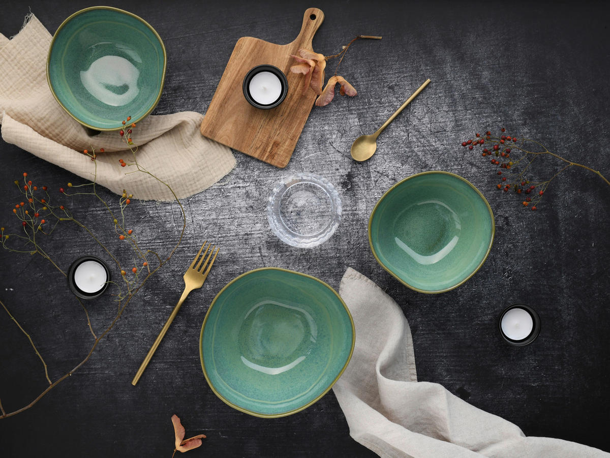 CreaTable Bowl-Set Basalt Bio olive Steinzeug Basalt Bio - olive - CreaTable
