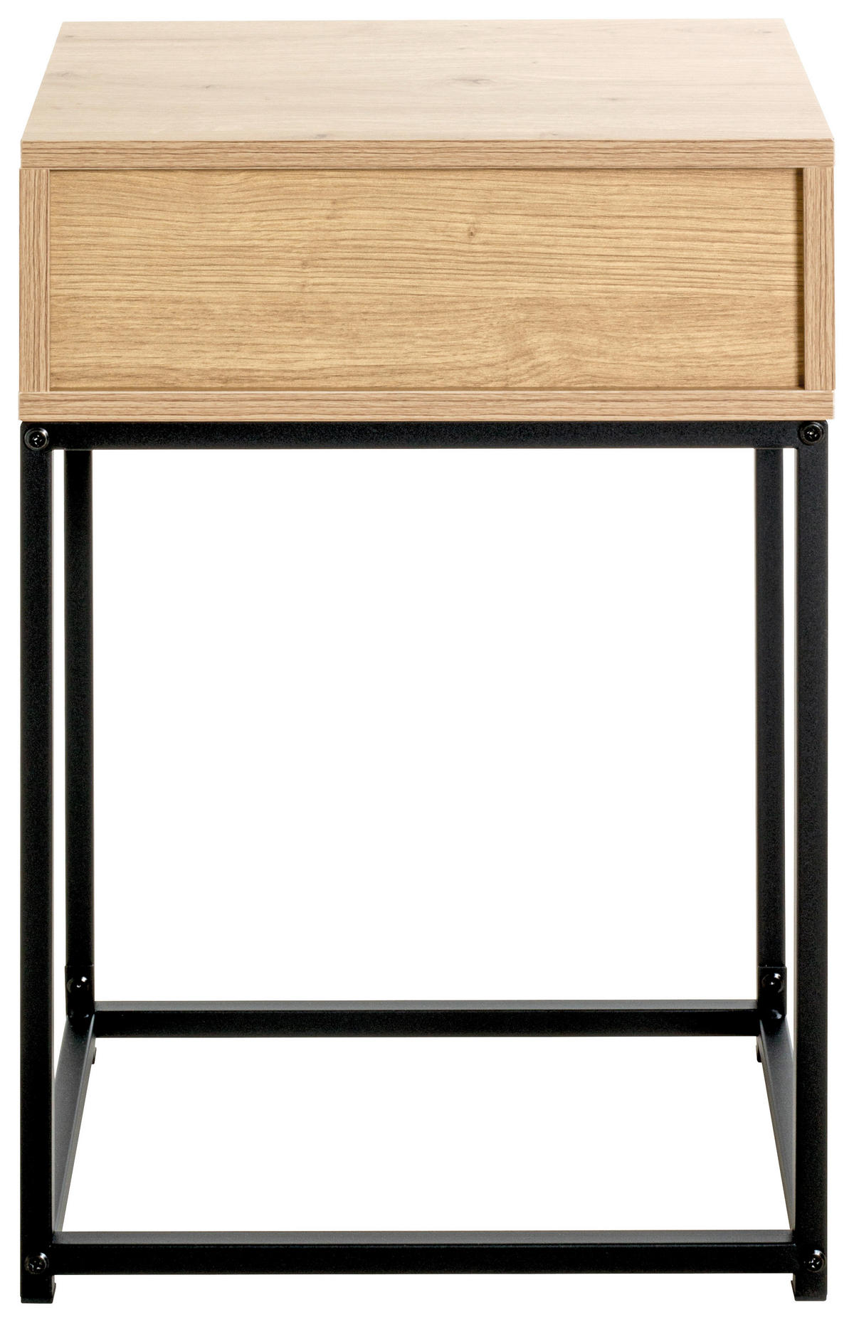 Beistelltisch  Eiche hell Nachbildung schwarz B/H/T: ca. 40x60x28 cm Malmö_Beistelltisch 52483 - Eiche/schwarz (40,00/60,00/28,00cm)